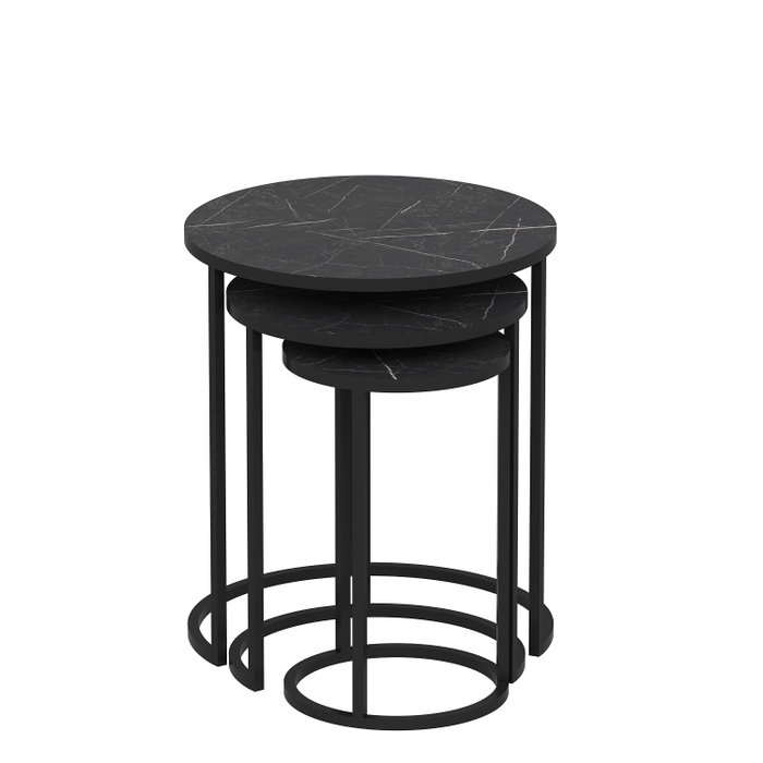 Hanah Home Gloria Juego de Mesas Nido Negro (3 Piezas) Hanah Home Gloria Juego de Mesas Nido Negro (3 Piezas)